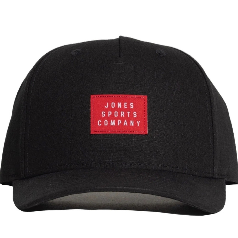 Jones Sports Company Classic Ripstop Snapback Hat - OSFA - Black & Red